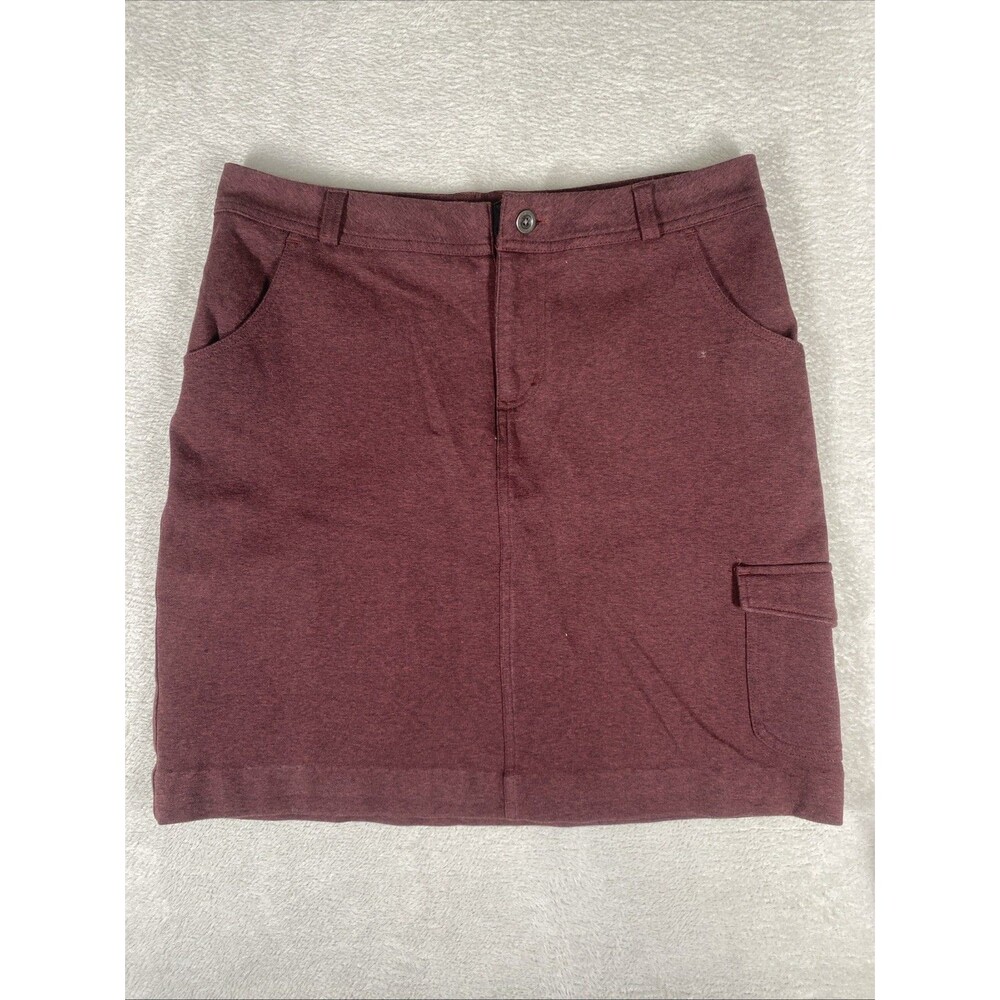 Duluth Trading Co Utility Carpenter Skirt Women's 10 Maroon Pockets KNit A-line